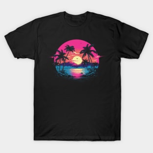 Vaporwave Sunset Summer Vibes T-Shirt